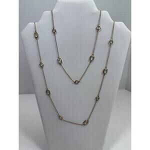 Kate Spade ''Opening Night" Long Station Wrap Necklace Clear Gold